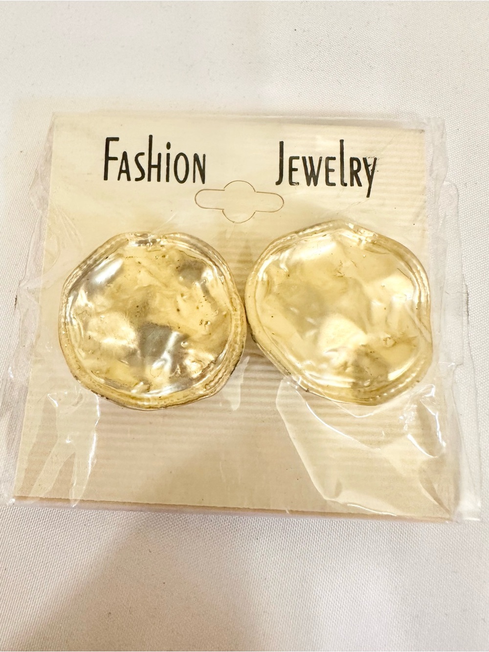 90s Vintage Gold Round Statement Earrings - High Quality